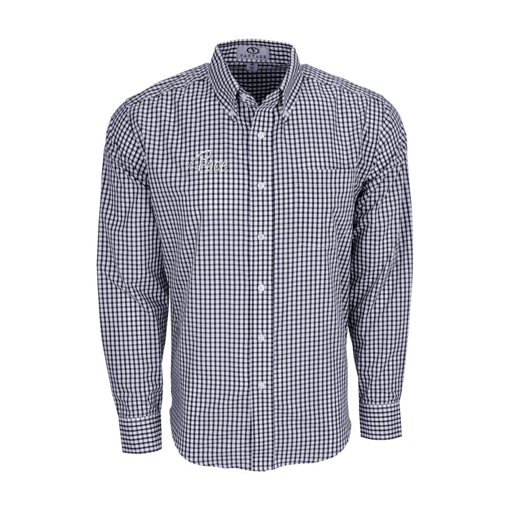 Navy/White Vantage - Easy-Care Gingham Check Shirt