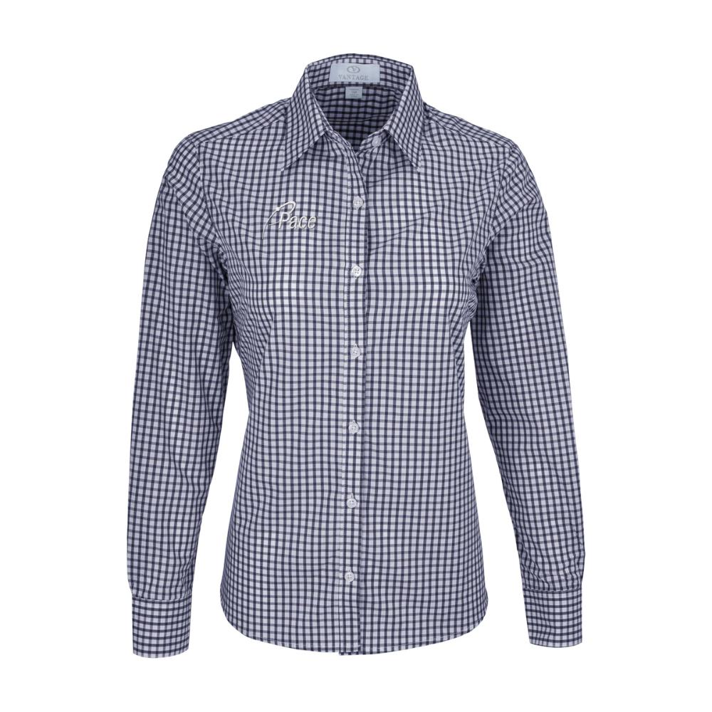 Navy/White Vantage - Women’s Easy-Care Gingham Check Shirt