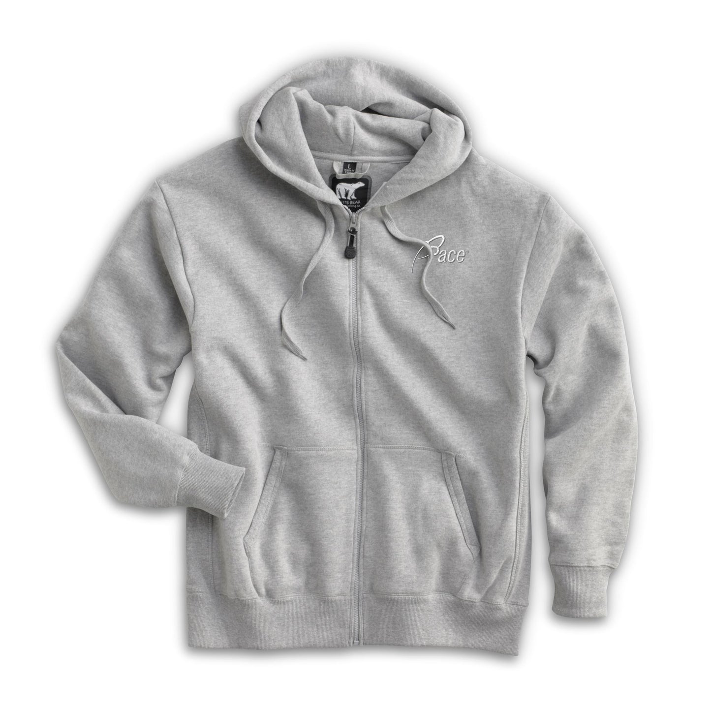 Athletic Heather White Bear Heavyweight Full Zip Hoodie