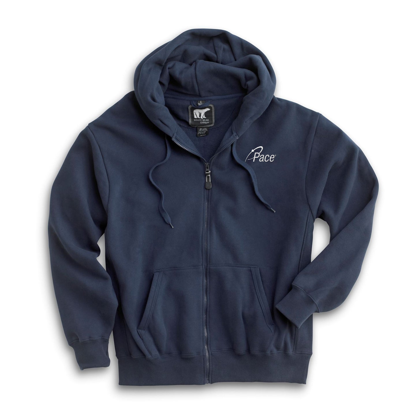Navy White Bear Heavyweight Full Zip Hoodie