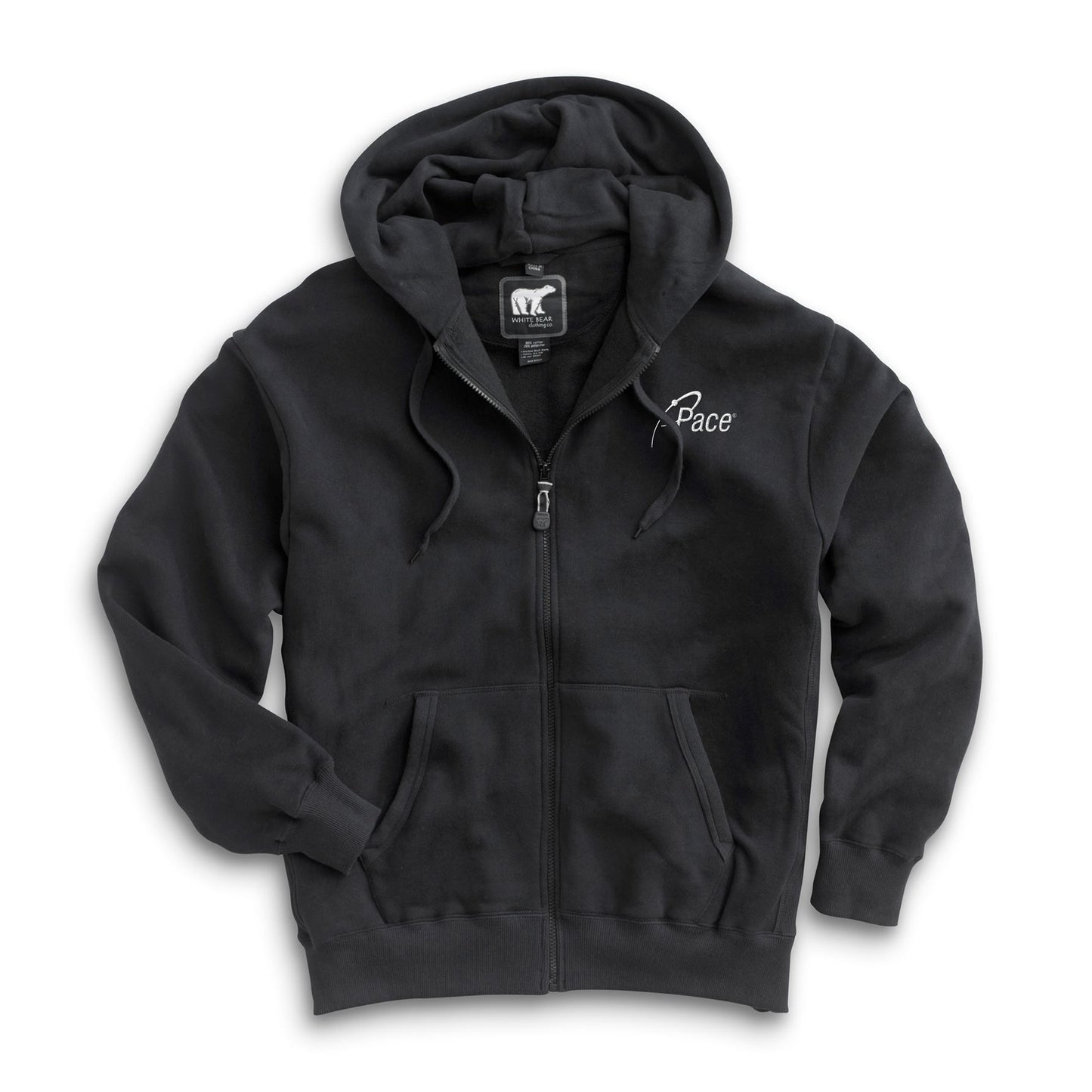 Black White Bear Heavyweight Full Zip Hoodie