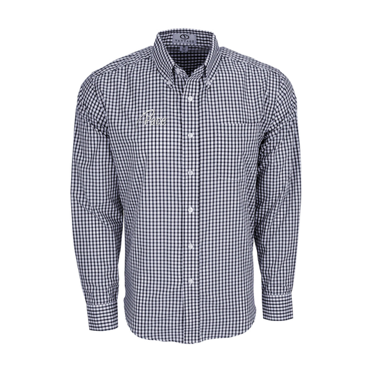 Navy/White Vantage - Easy-Care Gingham Check Shirt