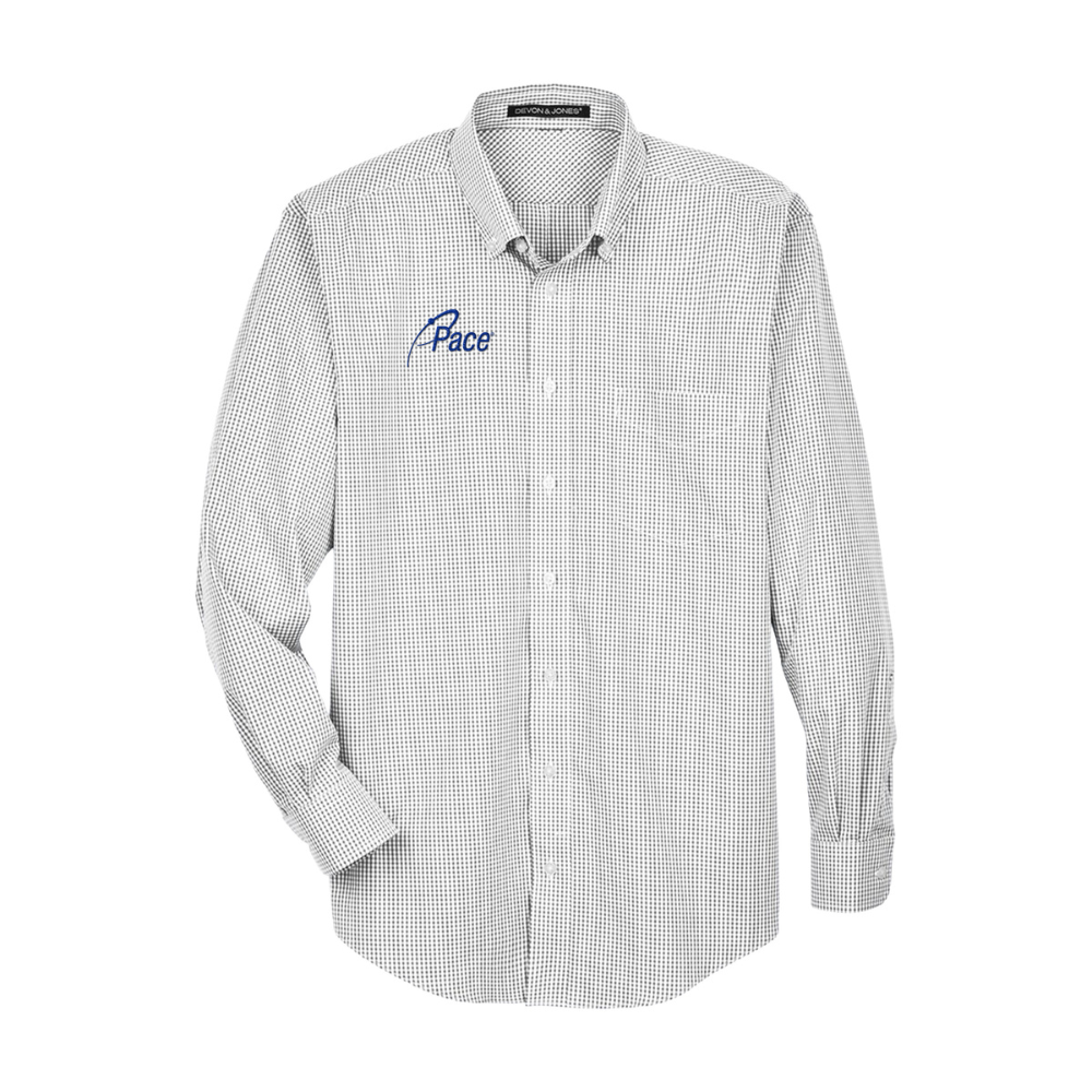 Silver Devon & Jones - Men's Crown Collection® Gingham Check Woven Dress Shirt