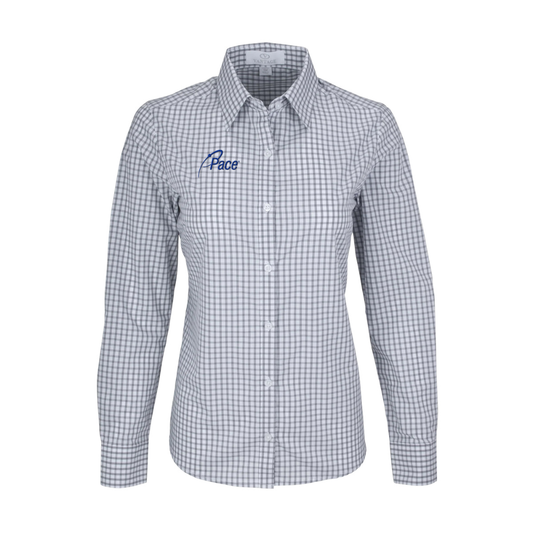 Grey/White Vantage - Women’s Easy-Care Gingham Check Shirt