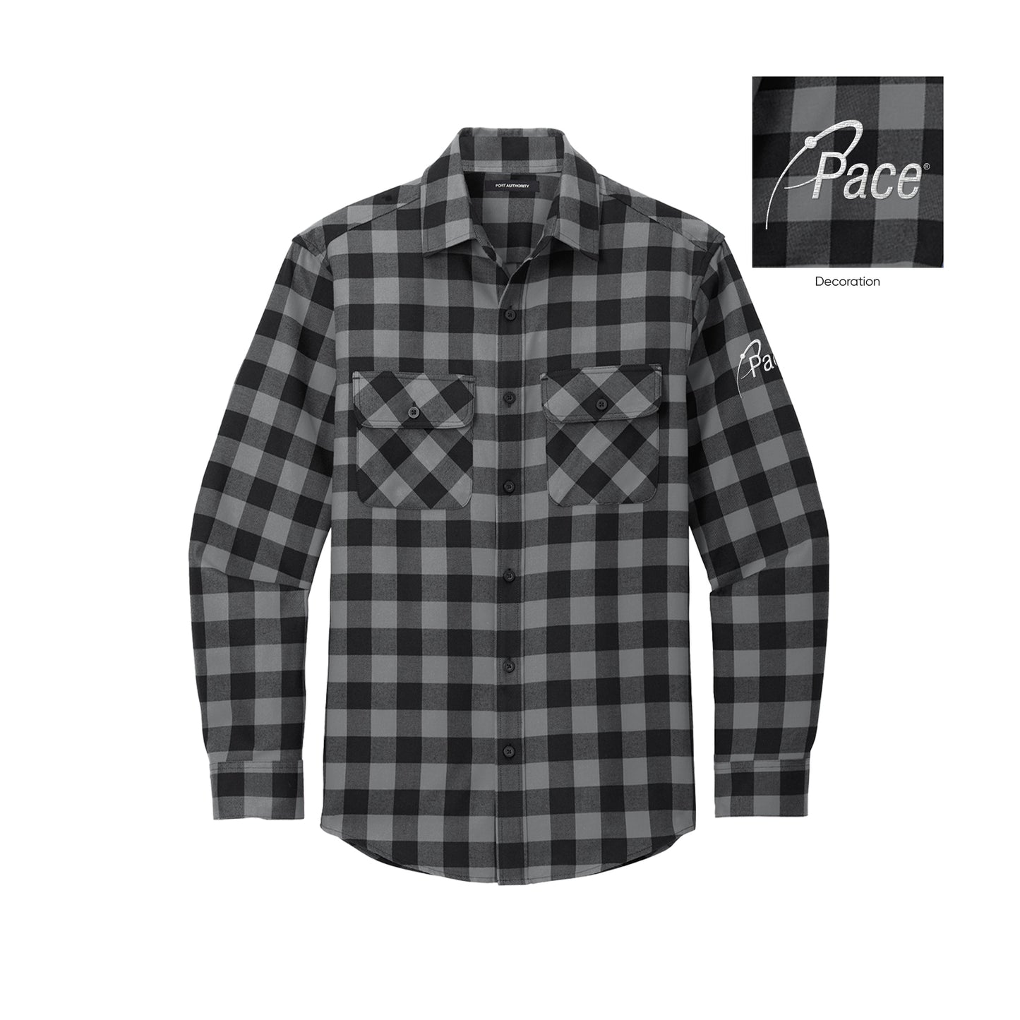 Grey/Black Port Authority - Plaid Flannel Shirt