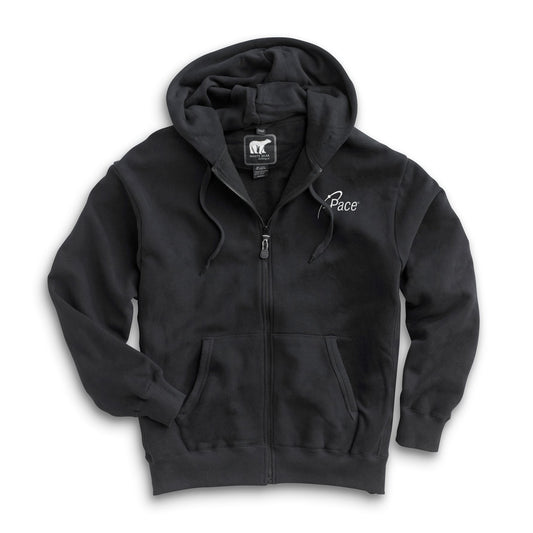 Black White Bear Heavyweight Full Zip Hoodie